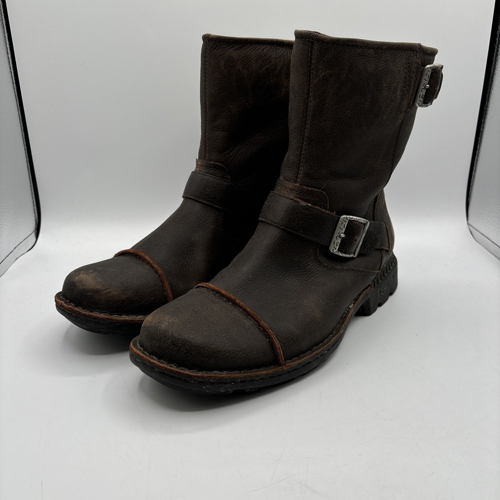UGG Rockville Motorcycle Boots Men's 11 3043 Distressed Sheepskin Shearling Fur
